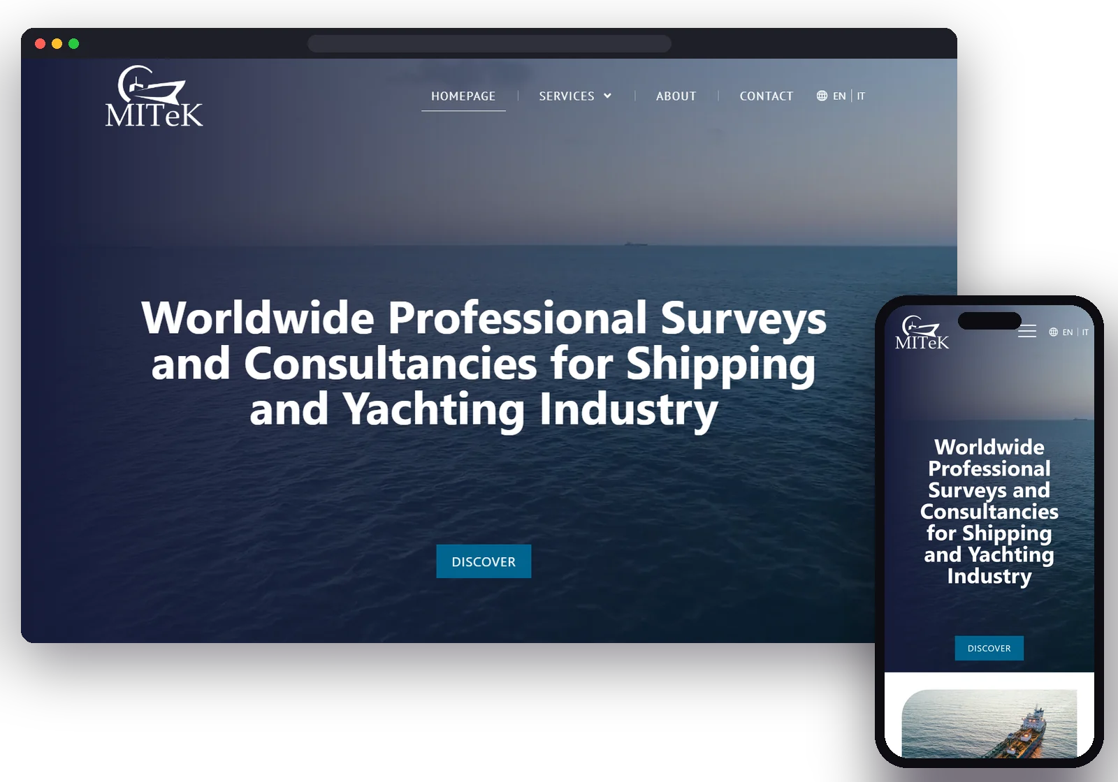 Mitek Ltd website designed and built by AM WebLab, shown on desktop and mobile
