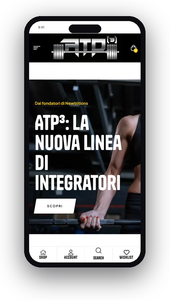 ATP3 supplement website on a phone, with the new product line on the first screen