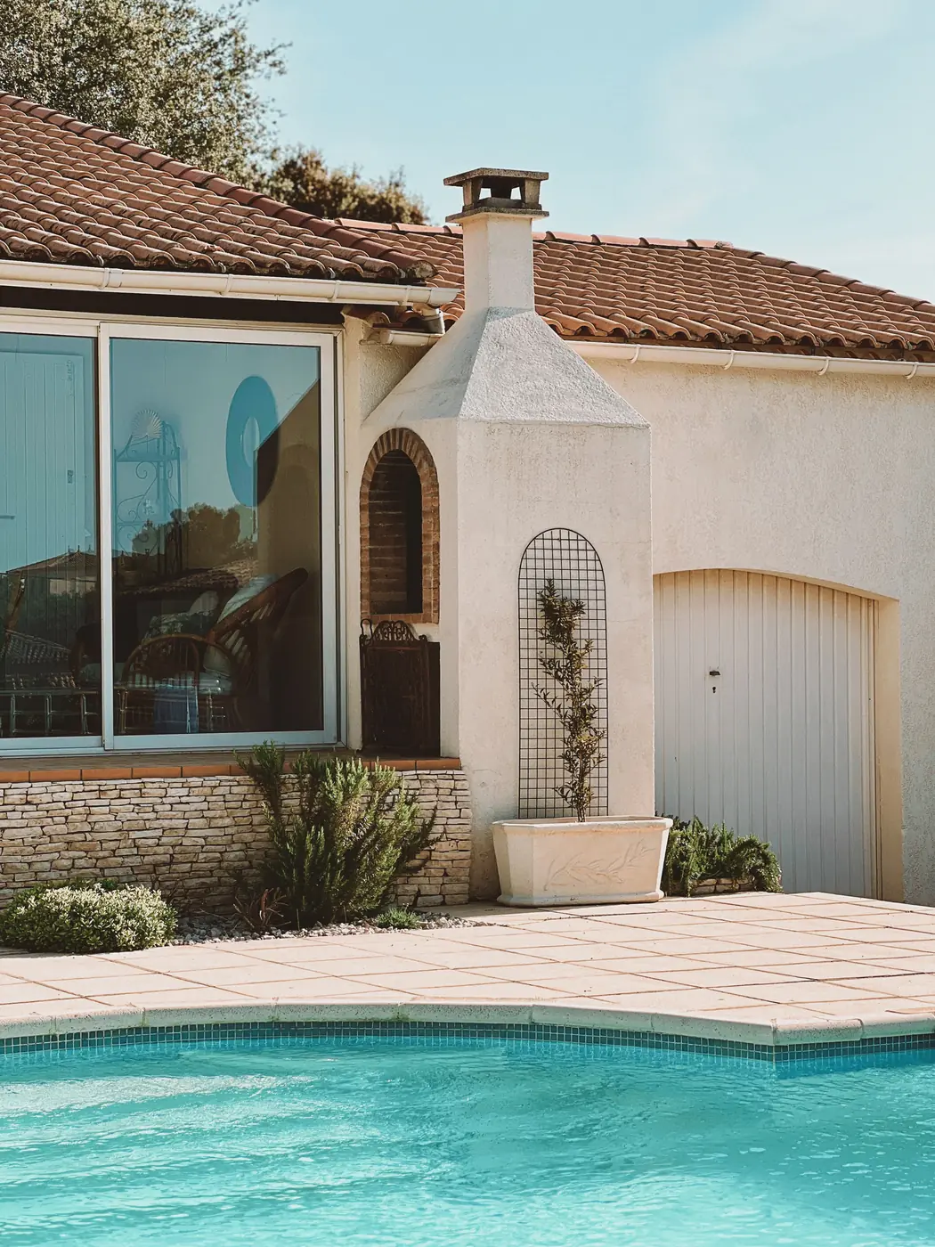 Holiday villa with a private swimming pool and a terracotta roof